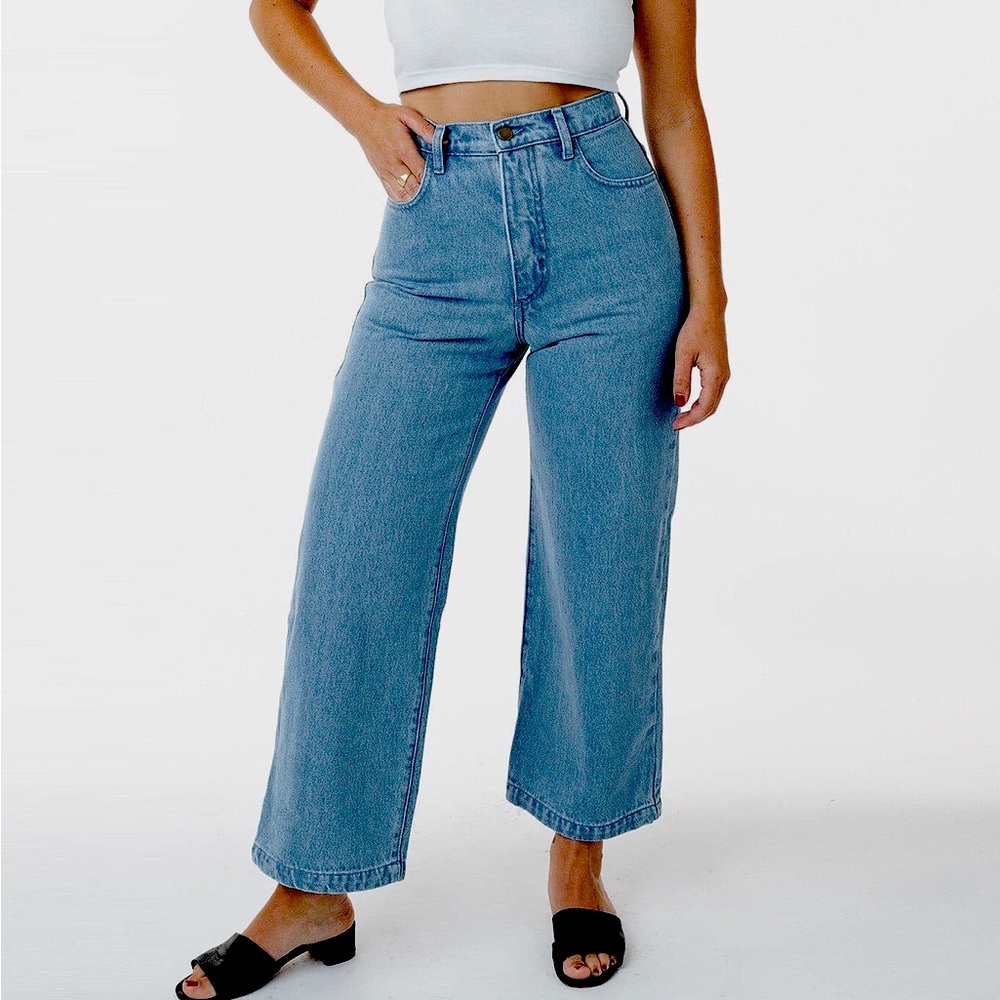 LOS ANGELES APPAREL 14oz Wide Leg High Rise Jean